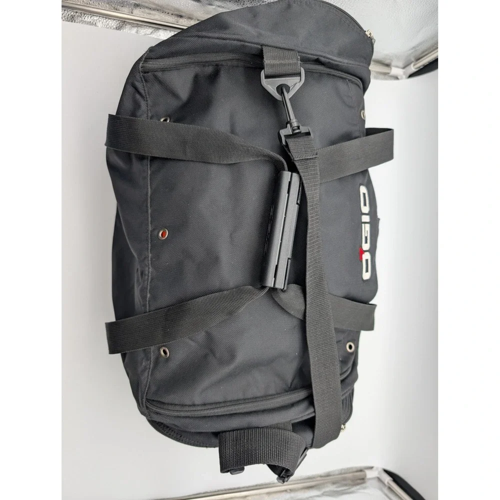 OGIO Black Duffel Bag Orange Lining Travel Gym Sports Gear Bag with Strap